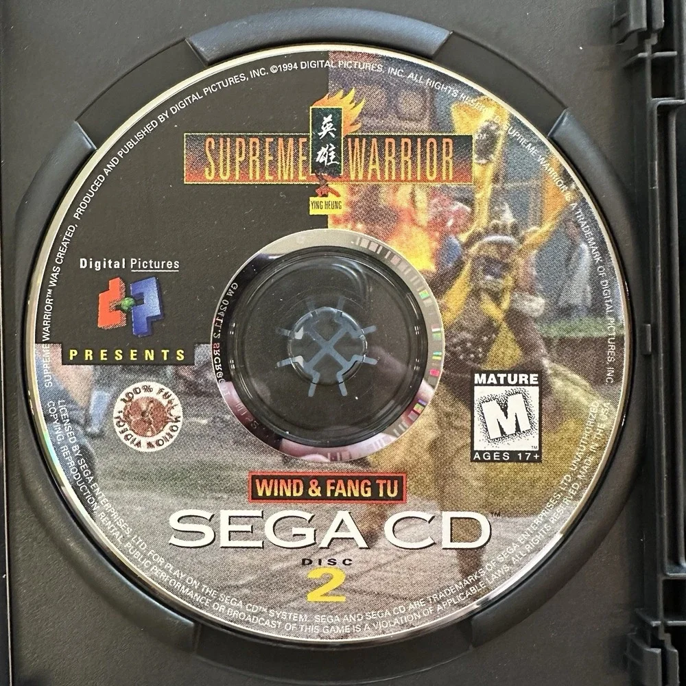 Supreme Warrior (Sega CD, 1994) Both Discs 1 & 2, Discs Only Great Condition